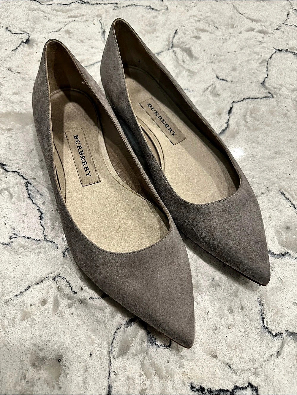 Burberry Pointed Toe Heels in Gray EU 37 US 7
